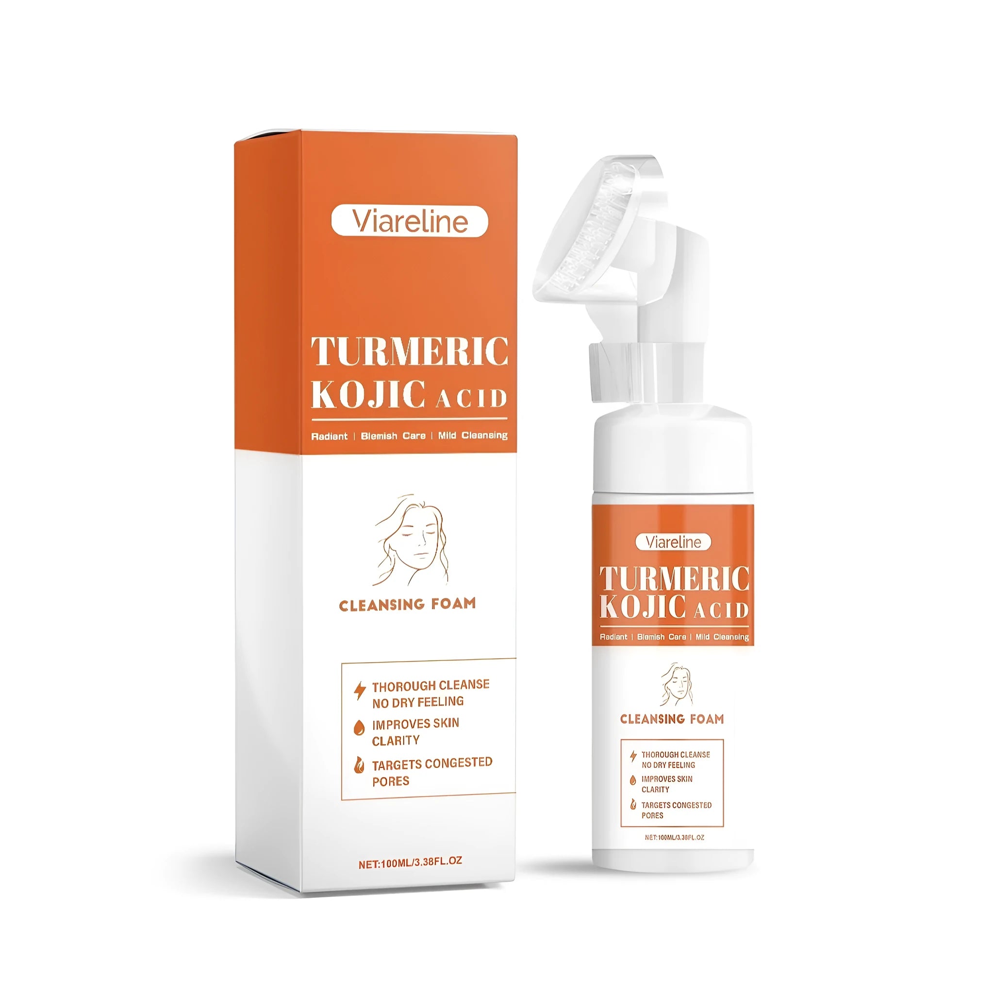 Turmeric Kojic Acid Cleansing Foam 100ml face wash bottle with brightening ingredients