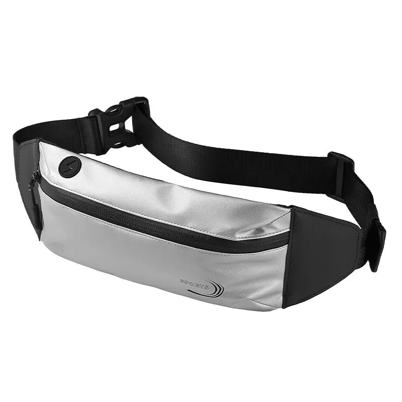 Men's blue waterproof Oxford polyester waist bag with adjustable strap and zip