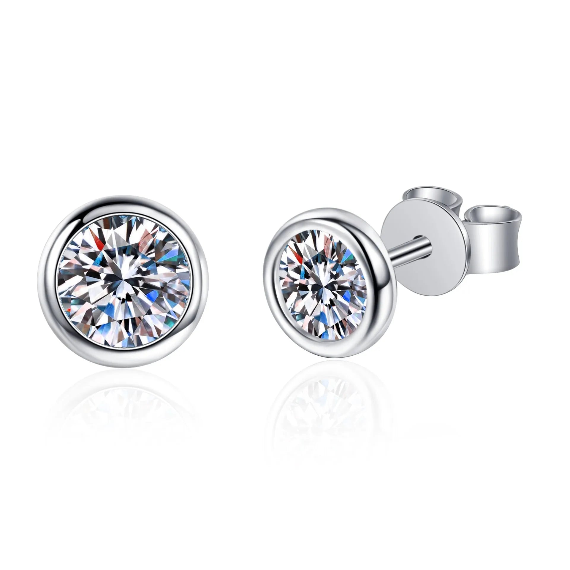 925 silver Pt950 gold plated women's earrings with geometric shapes and moissanite or zircon stone options