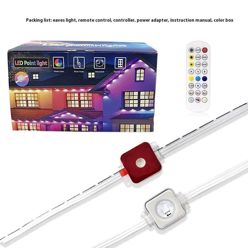 Outdoor eaves light string with planets design and remote control for intelligent graffiti lighting effects