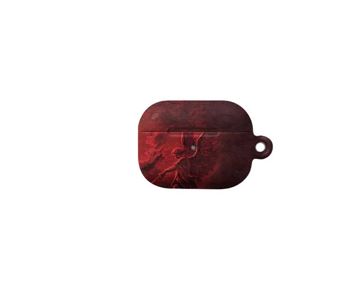 Red hard shell plastic protective case for Apple AirPods wireless headset