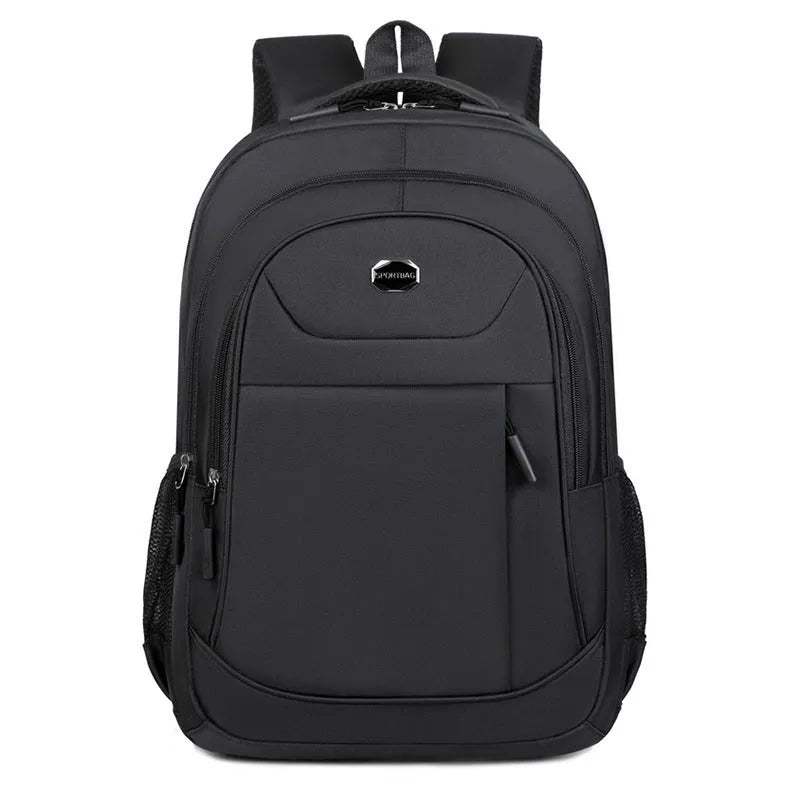 Oxford cloth college backpack with multi-layer compartments in black, blue, green or red colours