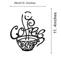 Black wrought iron wall decoration with English letters silhouette design measuring 26x28 cm
