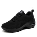Red women's mesh lace-up low-top sneakers with a round toe and flat PU sole on a white background.