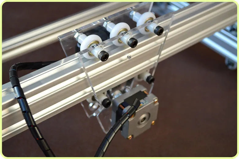Miniature desktop laser engraving machine with 400mm by 300mm base plate for marking and lettering.