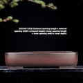 Handmade rectangular purple clay flower pot with antique finish