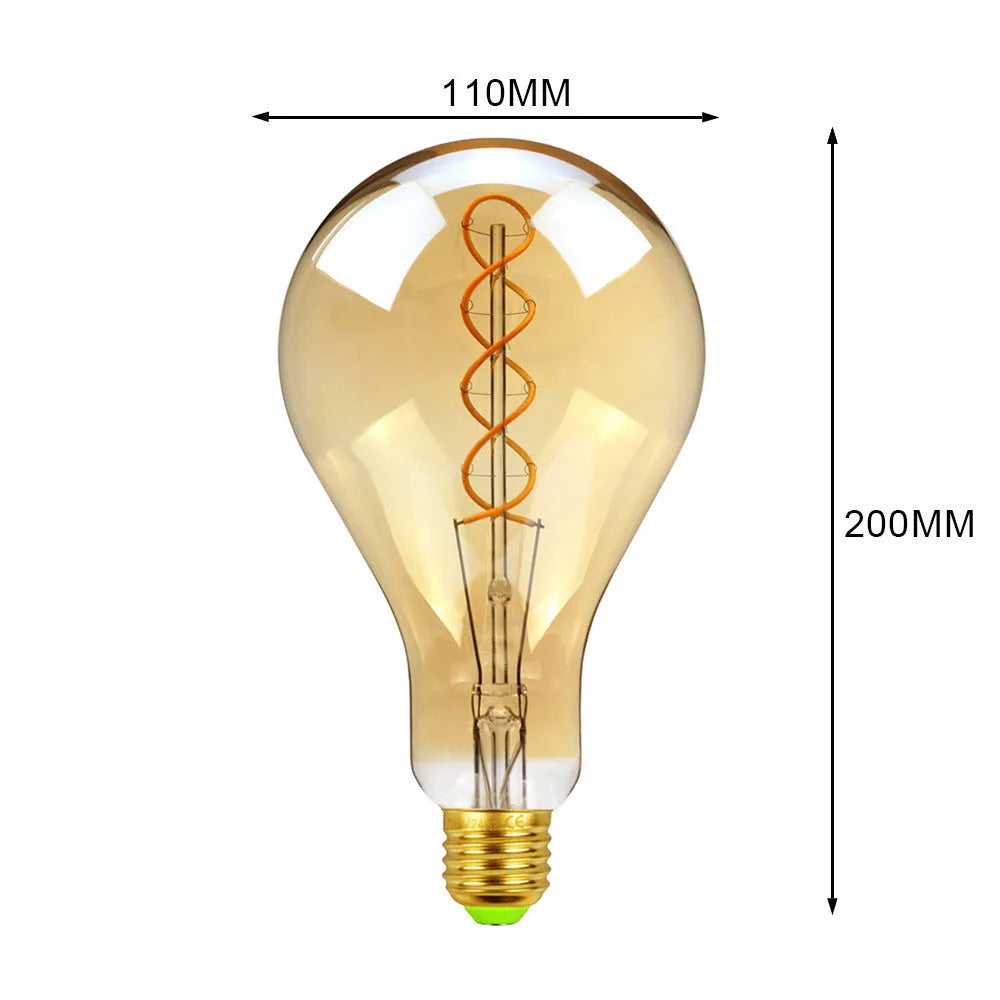 A110 double helix golden LED soft light strip bulb with compact 110x200mm dimensions