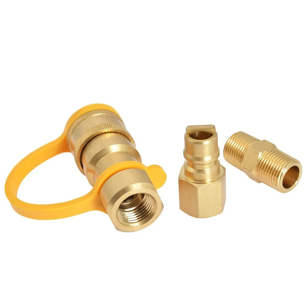 Brass gas propane conversion charging connector with 3/8 American standard thread