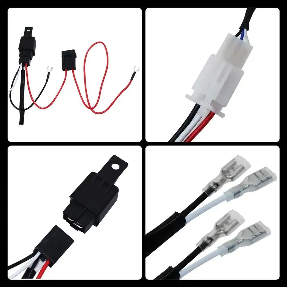 One drag two 2 metre silicone wiring harness for automotive LED work lights and roof spotlights