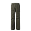 Cotton casual trousers for men solid colour gray side view