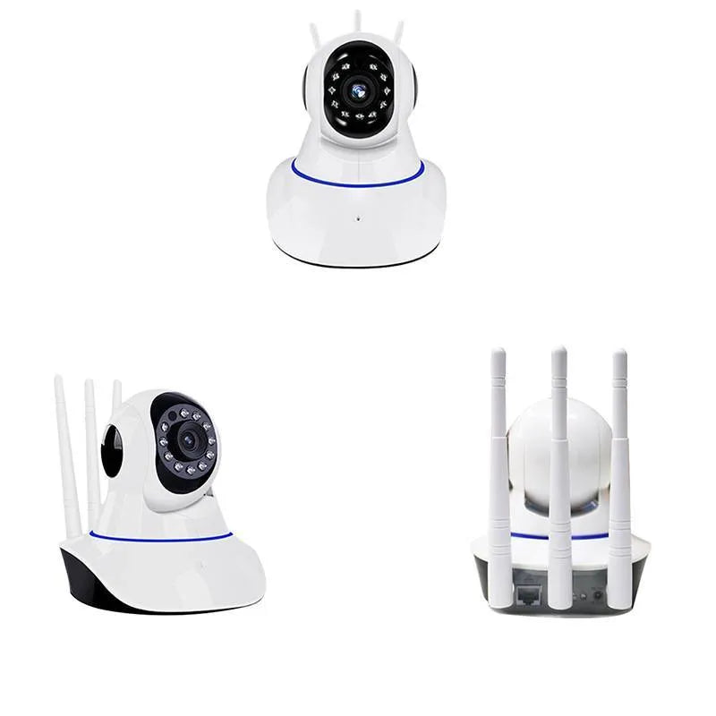 White wireless dome security camera with 2MP HD night vision for indoor and outdoor use