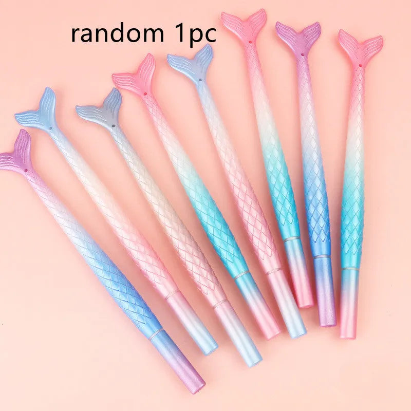 Mermaid cartoon character ballpoint pen with 0.38mm fine tip in random colour selection