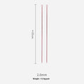 Crochet hook set showing 14 different sizes from 2.0mm to 10.0mm with protective caps and duplicate hooks