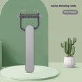 Green and grey dog unknotting comb with stainless steel blade and plastic handle in large and small sizes.