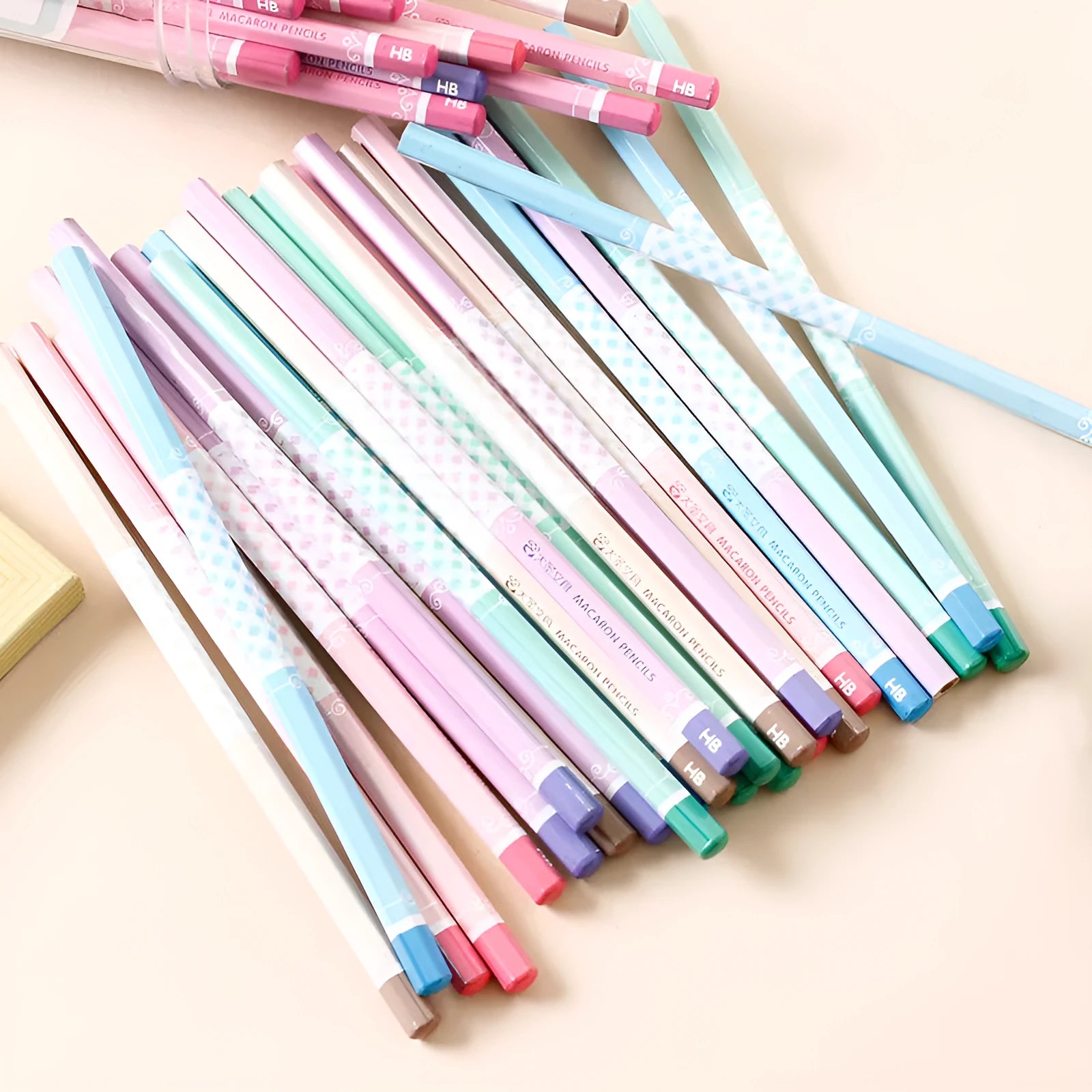 Basswood six-angle thermal transfer pencils with HB refills in 50-piece professional pack