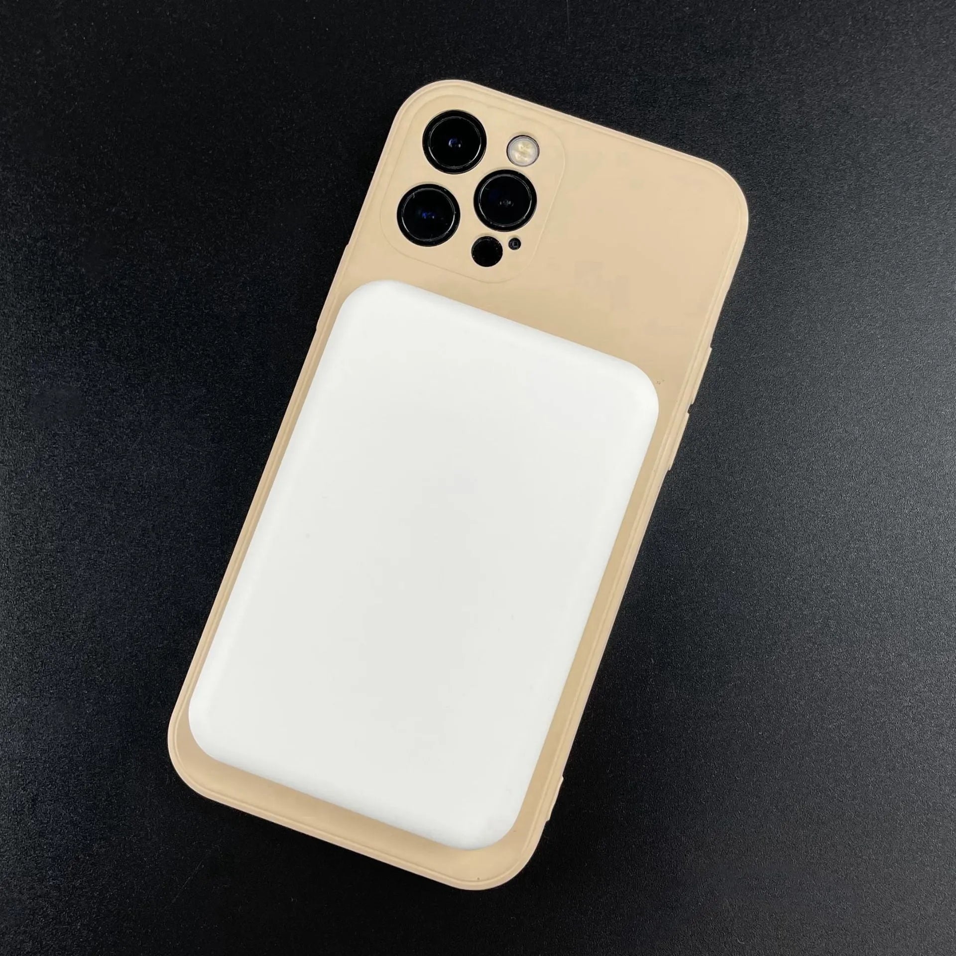 Portable magnetic wireless charger power bank with 5000mAh capacity in white PVC shell
