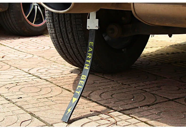 Black car electrostatic grounding chain measuring 370mm with rubber housing and copper wire for winter static reduction