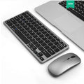 Wireless 2.4G charging silent keyboard mouse set in silver white with Bluetooth 3.0 78-key keyboard