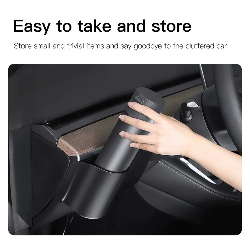 Tesla Model 3 and Model Y dashboard water cup holder with handle for left-hand drive vehicles