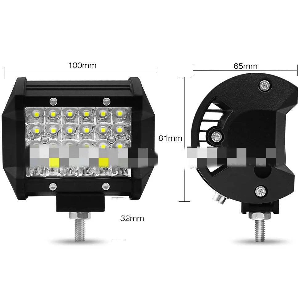 Black 4 row LED strip light with aluminium alloy case and stainless steel bracket for off-road vehicles