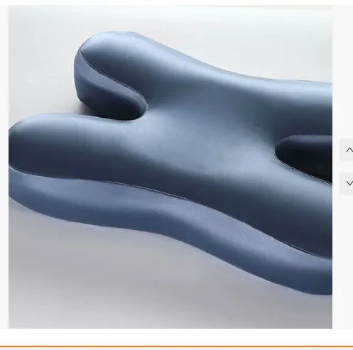 Purple memory foam side sleeping pillow measuring 58x40cm with ergonomic core