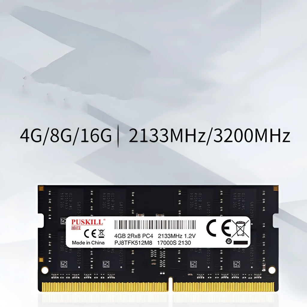 A single notebook DDR4 memory module with 260-pin SODIMM connector