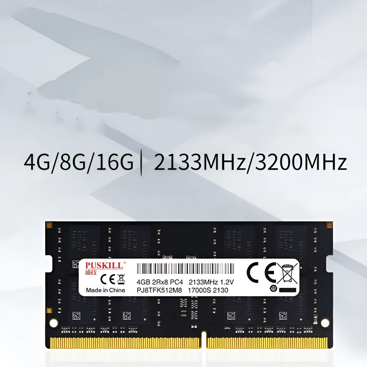 A single notebook DDR4 memory module with 260-pin SODIMM connector