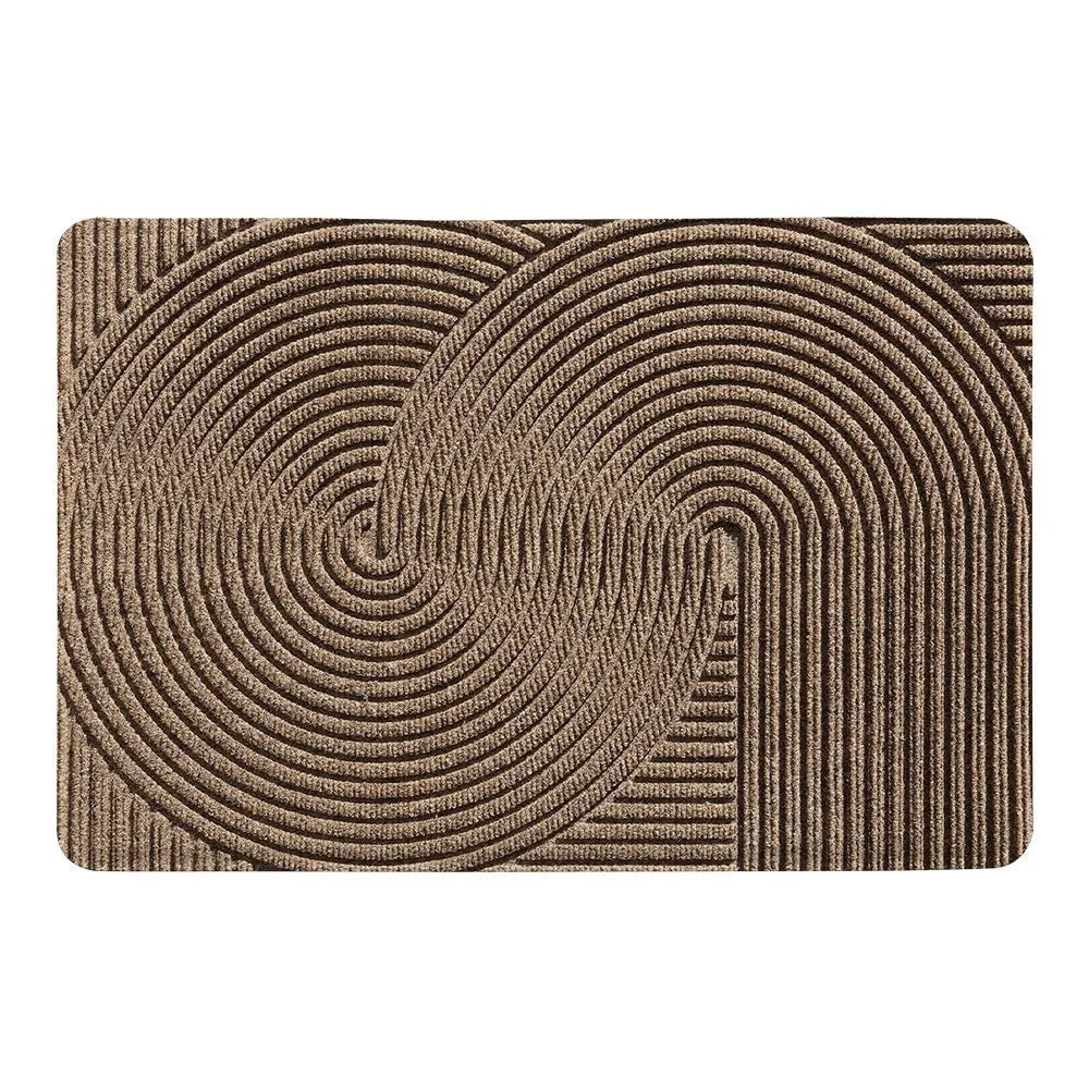 Alien-shaped silk ring entrance mat with cartoon anime pattern in blue colour