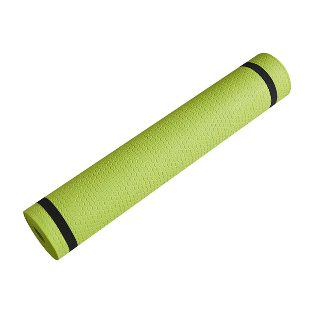 EVA yoga mat 5mm thick in blue for fitness exercise and home gym workouts