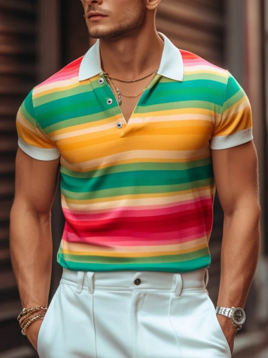 Men's slim fit digital print polyester T-shirt in G32P1102 style, short sleeve, available sizes S to 6XL