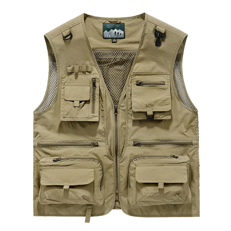 Nylon mesh quick-dry vest for men in grey loose fit