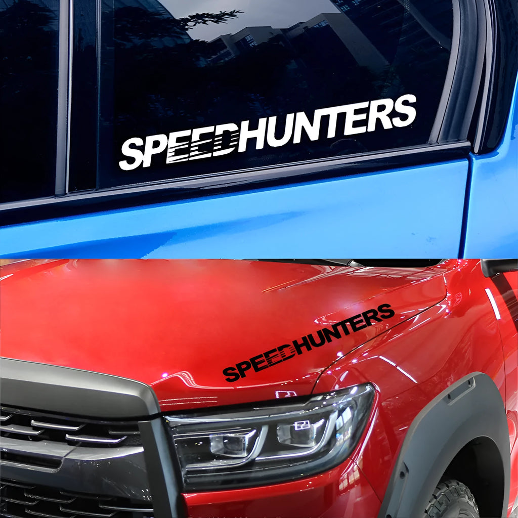 Speed Hunters reflective car vinyl sticker measuring 59cm by 10cm in multiple colour options