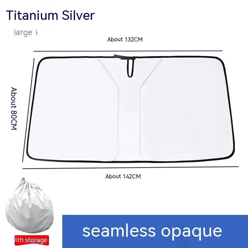Titanium silver NC fabric car front shield sun shade for heat insulation