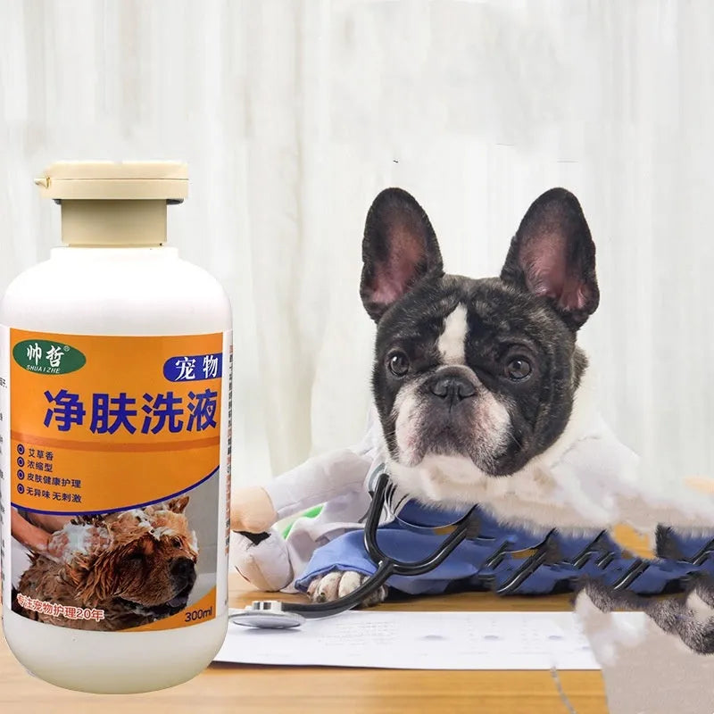 300 ml bottle of pet medicated body lotion cleansing wash for dogs and cats