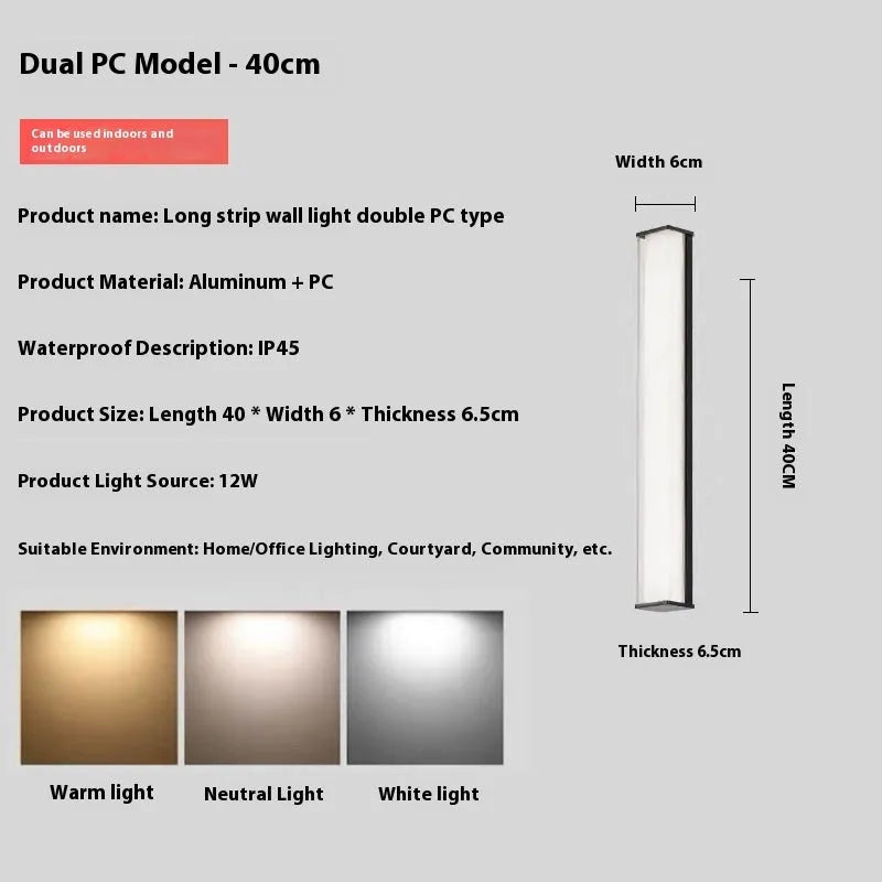 Modern outdoor wall lamp for villa hotel courtyard entrance lighting in multiple sizes.