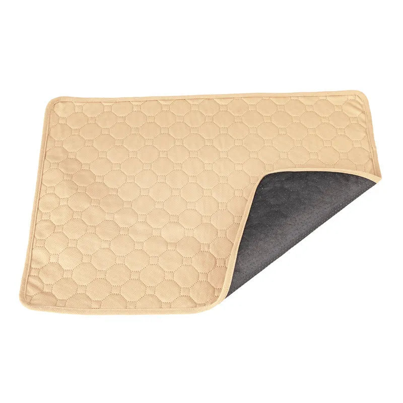 Pet Parents washable dog pee pads in grey and khaki colours, measuring 18x24 inches.