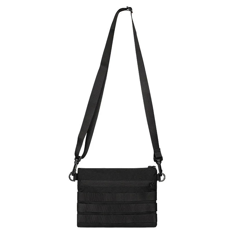 Black Oxford cloth portable military kit pouch with dimensions 18cm by 3.5cm