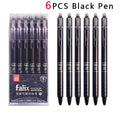 Blue and black erasable gel pen with 0.5mm stainless steel nib for student writing