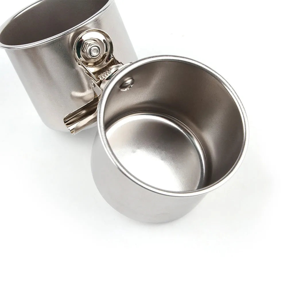 Stainless steel birdcage food container outdoor feeder in natural metal colour.