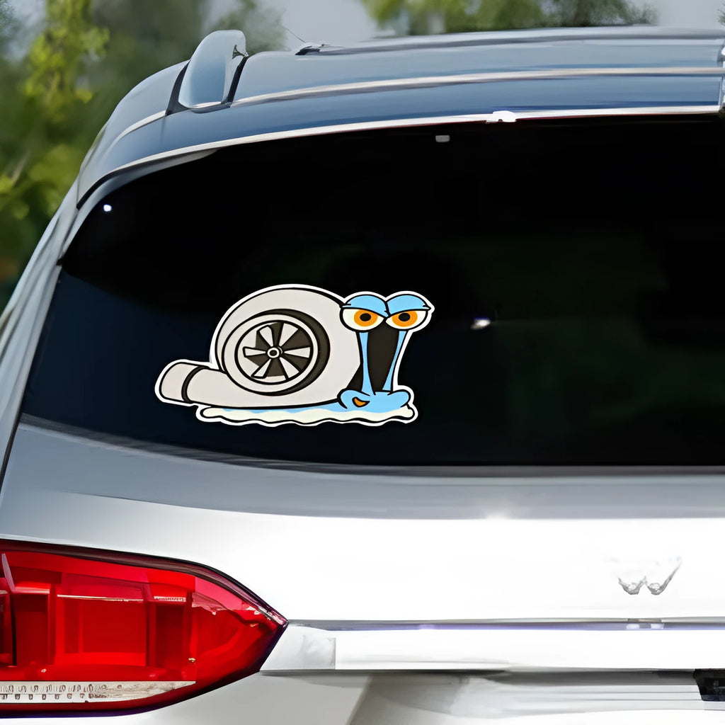 Reflective snail cartoon car sticker measuring 12cm by 8cm for vehicle bumper decoration