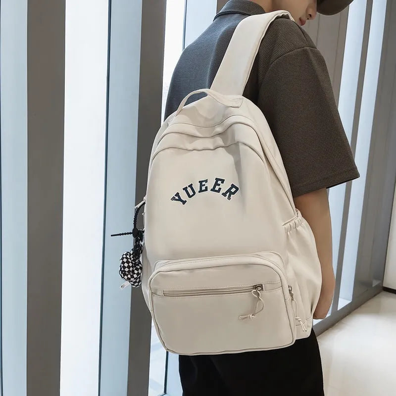 Men and women casual large-capacity school bag in nylon, 32x14x45cm, available in five colours