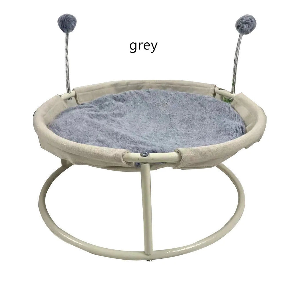 Cat nest universal ground moisture-proof pet bed with stainless steel frame in L size, grey colour