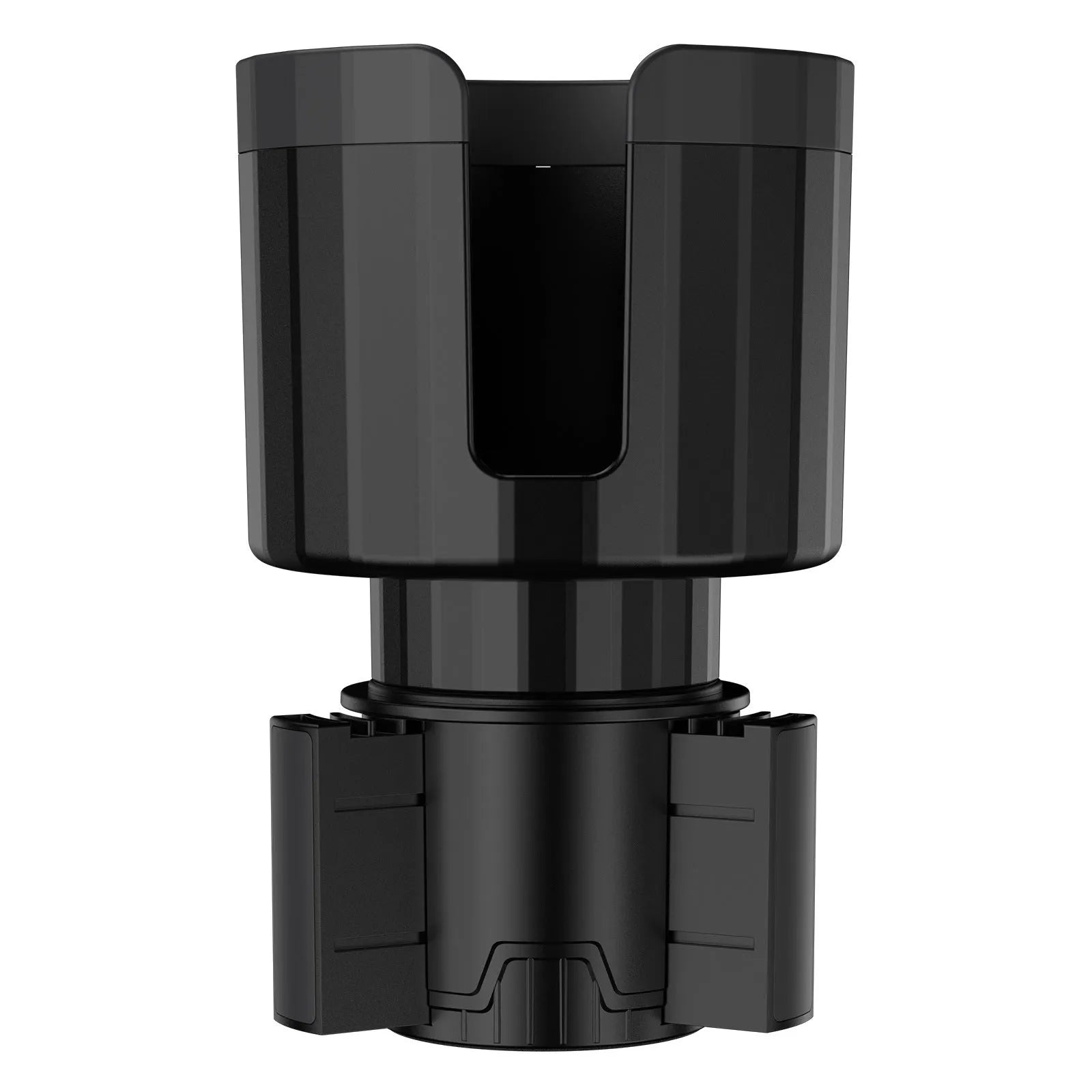 Matte black car cup holder expander adapter for oversized water bottles and drink containers