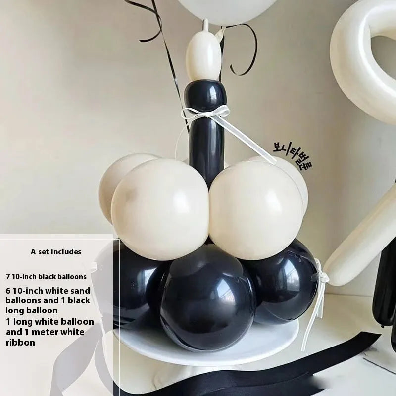 Balloon bouquet DIY kit for cake decoration with round latex balloons in complete material package