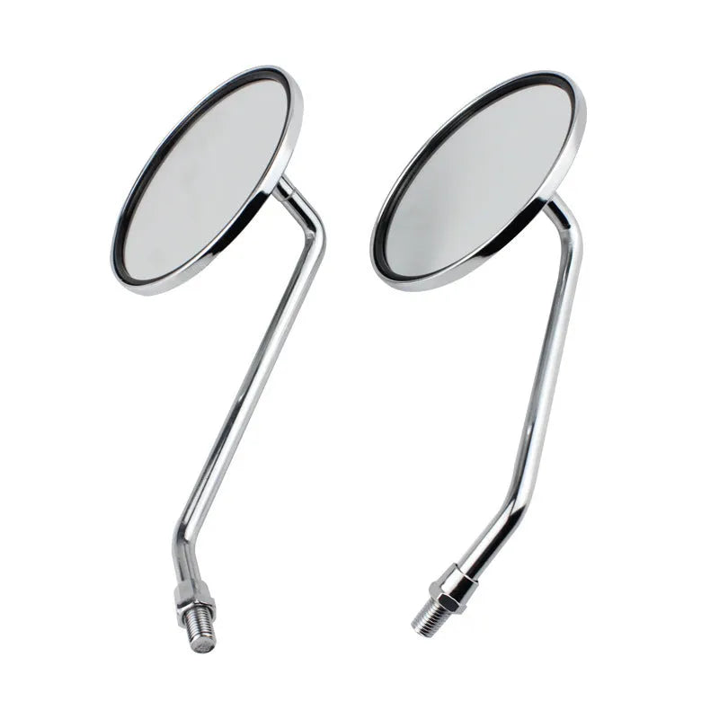 Motorcycle rearview mirror electroplated silver aluminium alloy 8mm thread pair