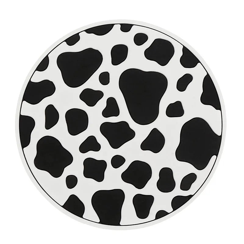 PVC universal non-slip car cup holder coaster mat in a checkerboard pattern.