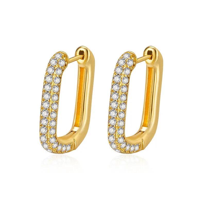 U-shaped women's ear clip in copper with white gold or yellow gold finish for non-pierced wear