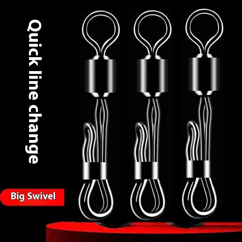 Brass fishing quick-change barrel swivel bearing with quick-release ring