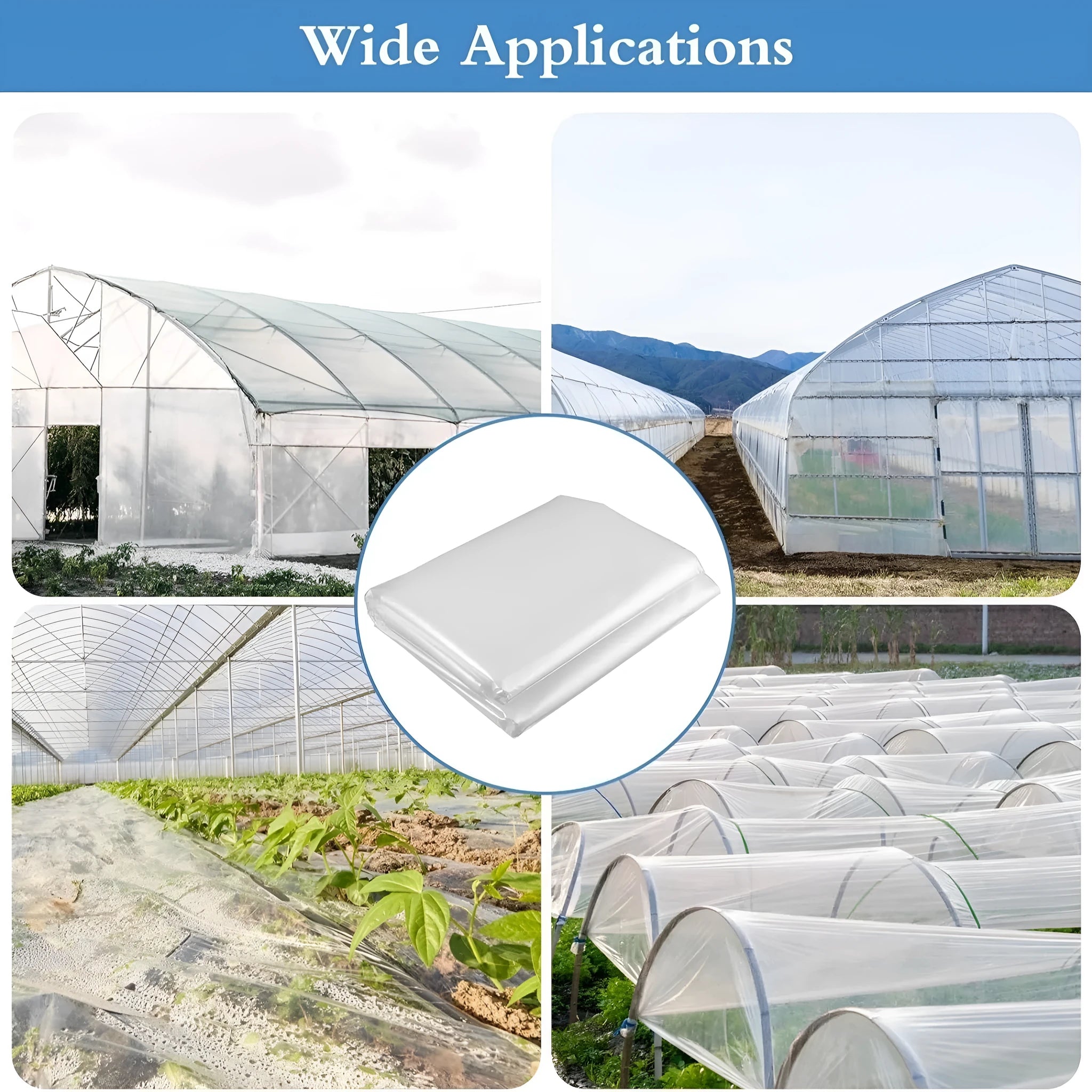 Roll of cold-proof plastic film for vegetable greenhouse covering in 4x8 metre size