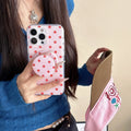 Polka dot phone case with magnetic bracket for Apple iPhone Pro Max models in black